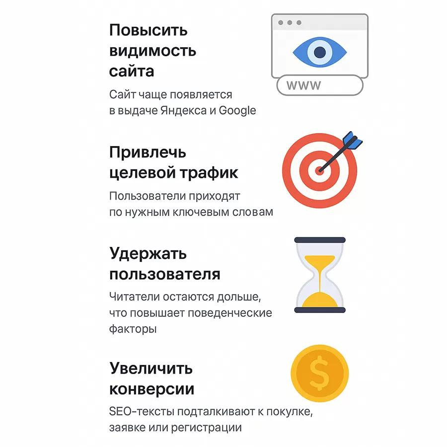 Какие задачи решает SEO-текст?
